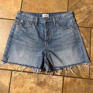 Pistola Frayed Hem Blue Jean Shorts